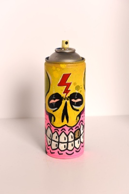 ''Thunder Skull'' customised empty spray can by Sweet Toof